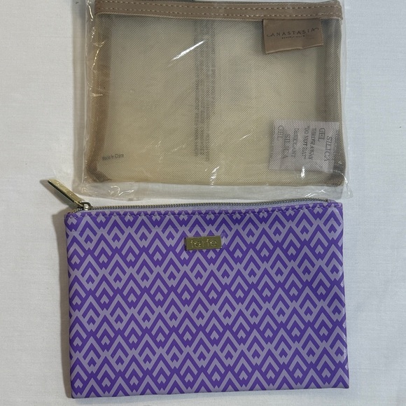 anastasia and Handbags - A Purple and Tan Cosmetic Bag Duo